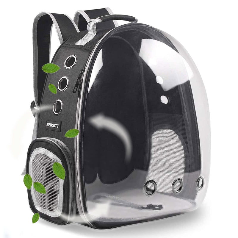 Cat Backpack Carriers, Dog Backpack, Pet Backpack for Small Cats Puppies Dogs Bunny, Airline-Approved Ventilate Transparent Bubble Backpack for Travel and Outdoor(Black) BUBBLE-BK - PawsPlanet Australia