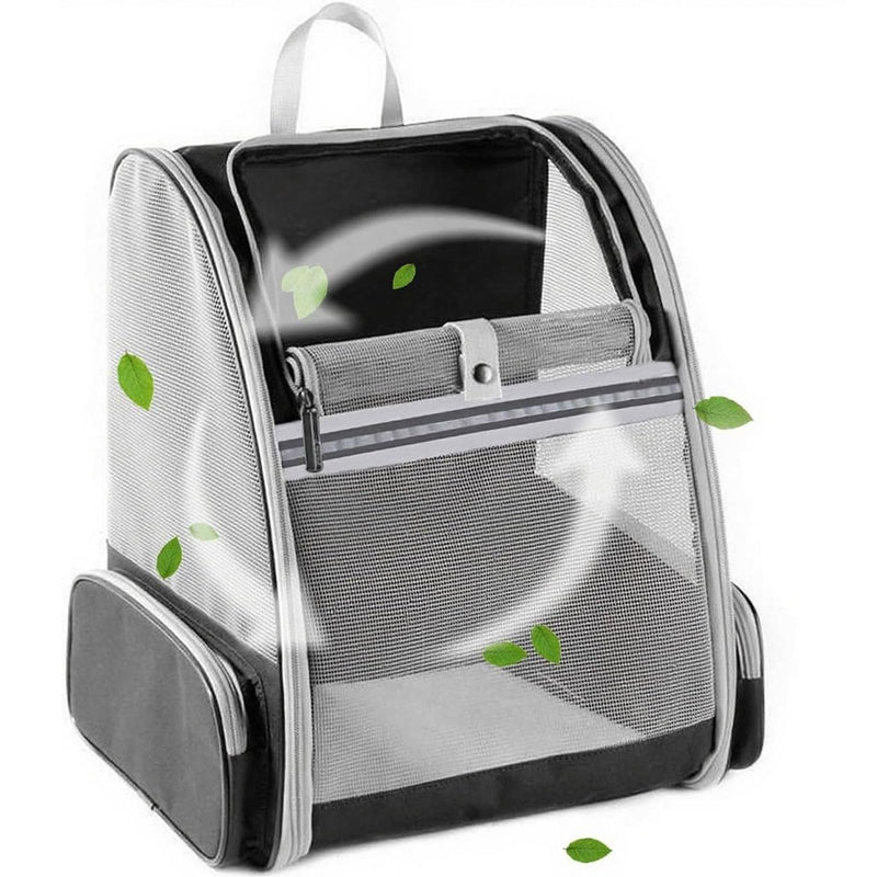 Cat Carrier Backpack, Dog Backpack, Ventilate Pet Cats Puppy Dogs Birds Bunny Backpack for Travel Indoor Outdoor Use(Black) BLACK-MESH - PawsPlanet Australia