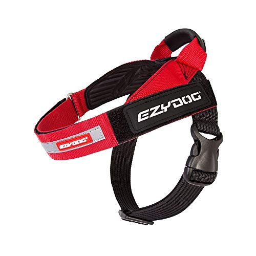 EzyDog Express Dog Harness - Streamlined Sport Harness Easy Single Buckle On-Off Red XXL