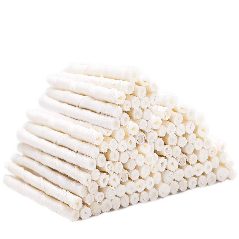MON2SUN Dog Rawhide Twist Sticks Natural 5 Inch Thin Sticks Rawhide Chews Treats for Puppy and Small Dogs 120 Count 120 Count (Pack of 1) - PawsPlanet Australia