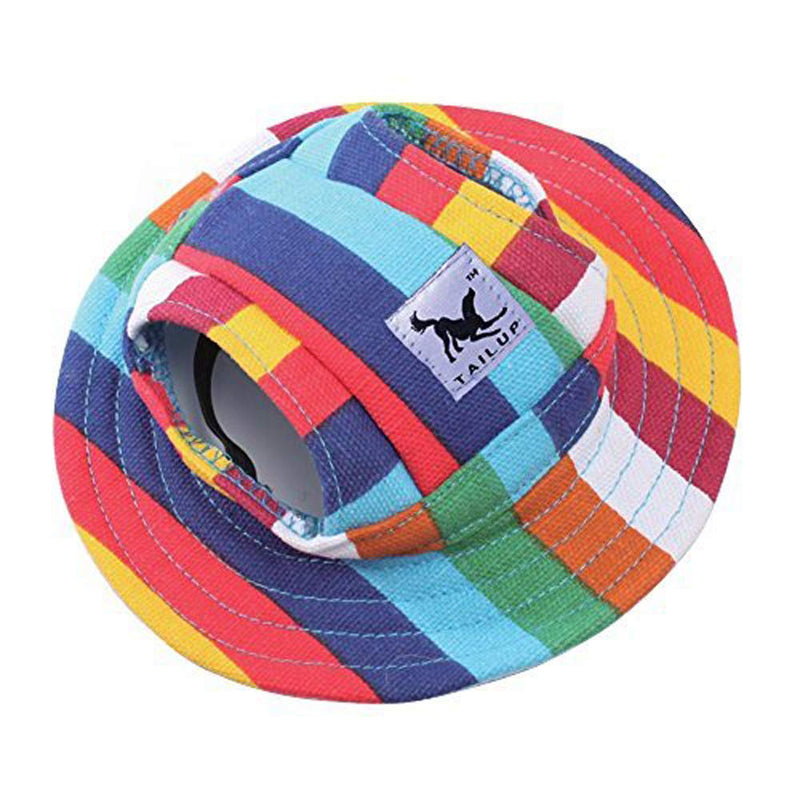Pet Cap, Round Hat Fashion Dog Canvas Princess Hat Baseball Adjustable Chin Strap Sun Protection Visor for Puppy Dog (L, Color) L - PawsPlanet Australia