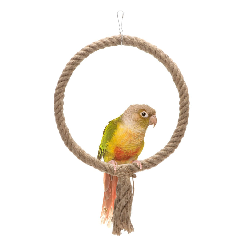 Bird Rope Swing Toy Parrot Climbing Perch Stand for Cockatiel Conure Cockatoo Parakeet Cage Hanging Decor (B: Round) B: Round - PawsPlanet Australia
