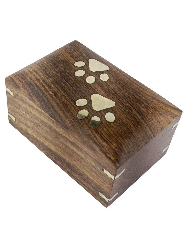 Rosewood Pet Urn Box - Peaceful Pet Memorial Keepsake Urn for Dogs,Cats (Small : 6" x 4" x 3" - 45lbs or 20kg) Small : 6" x 4" x 3" - 45lbs or 20kg - PawsPlanet Australia