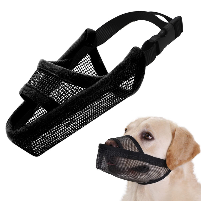 Crazy Felix Nylon Dog Muzzle for Small Medium Large Dogs, Air Mesh Breathable and Drinkable Pet Muzzle for Anti-Biting Anti-Barking Licking(Black,M) Black - PawsPlanet Australia