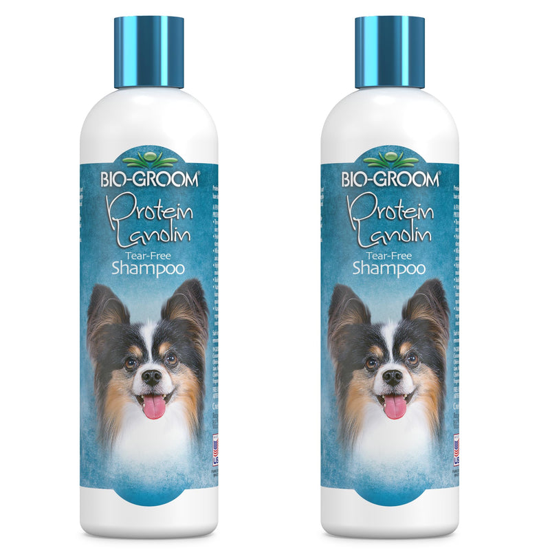 Bio-Groom Protein Lanolin Dog Shampoo – Tear-Free Pet Shampoo, Dog Bathing Supplies, Puppy Wash, Cat & Dog Grooming Supplies, Cruelty-Free, Made in USA, Tearless Dog Products – 12 fl oz 2-Pack 12 Fl Oz (Pack of 2) - PawsPlanet Australia