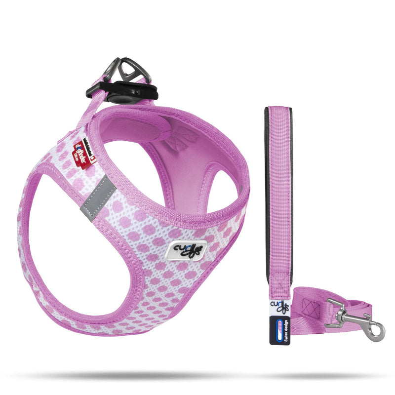 Vest Air-Mesh Pink-Circles M & Leash L rosa-circles - PawsPlanet Australia