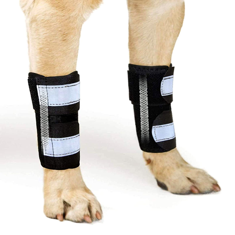 NeoAlly Dog Front Leg Braces Super Supportive with Metal Spring Strips to Stabilize Canine Front Leg Wrist Carpal, Prevents Leg Injuries Sprains Arthritis (Pair) S/M (1 Pair)