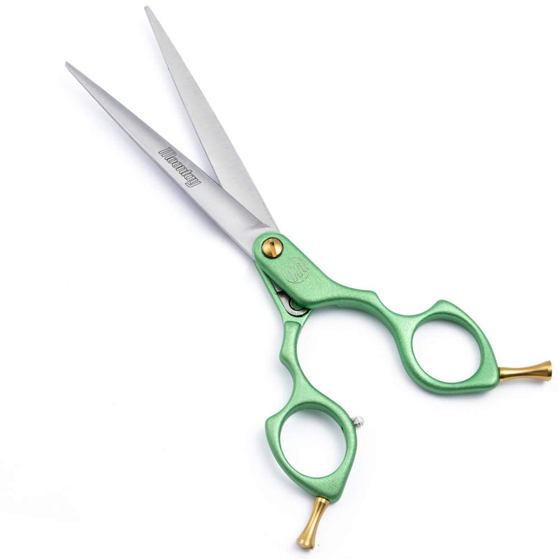 Moontay 6.0" Professional Straight Pet Grooming Scissor, Dog Cat Grooming Shear/Scissor with Ultra-Light Aeronautical Aluminum Handle, 440C Japanese Stainless Steel Pet Grooming Shear, Green 6.0" Straight Cutting Scissor - PawsPlanet Australia