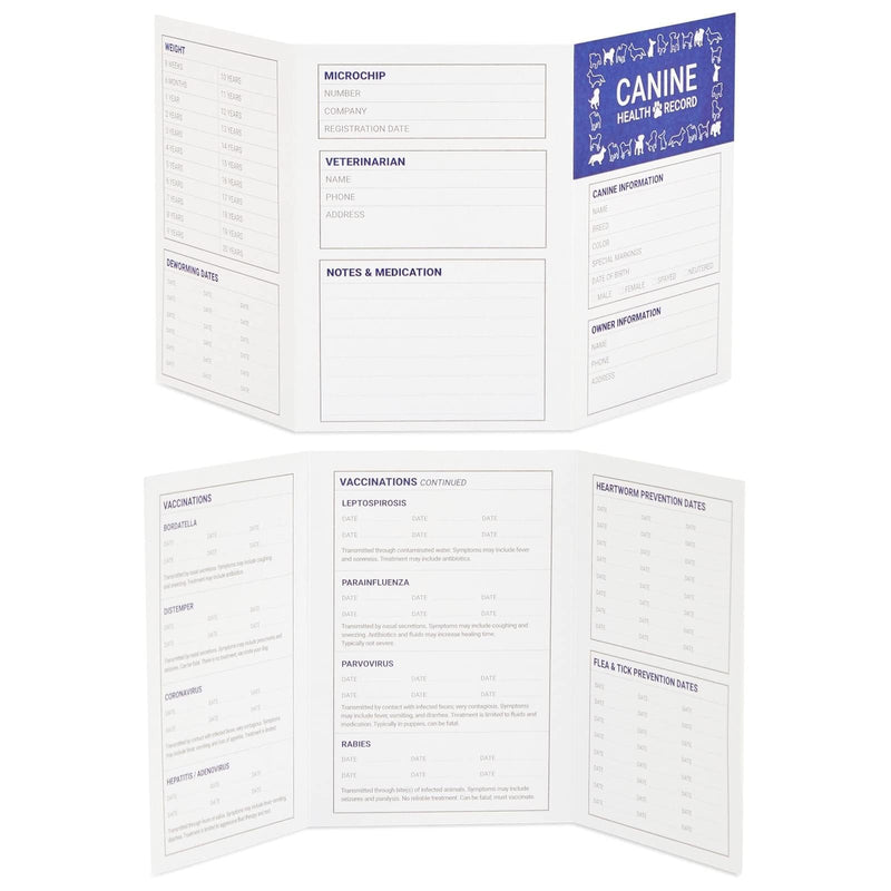 Juvale 24 Pack Puppy Vaccination Record Card, Dog Vaccine and Canine Health Record Booklets (5x3.5 in) - PawsPlanet Australia
