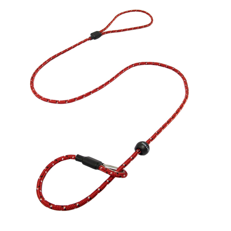 Dog & Field Pro Trialler Slip Leash, Red. 4ft Rope Slip Leash for Dogs with Push Button Stopper, Easy to Slip On, No Collar Or Harness Needed. Thin Slip Leash for Dogs (Red) - PawsPlanet Australia