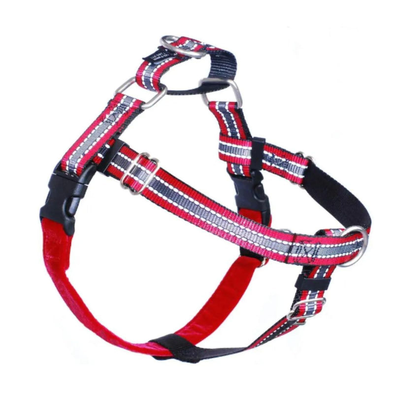 2 Hounds Design Freedom No Pull Dog Harness, Reflective Harness & Leash Set, Front Clip, Comfortable Control, Fits Small to Large Dogs, Made in USA, 5/8" XS, Reflective Red 5/8" Wide XSmall (15"-20") - PawsPlanet Australia
