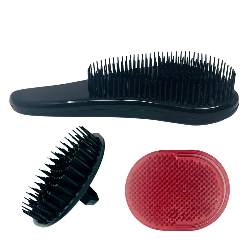 G.B.S Pet Deshedding Tools 3 Pack - Wave Fur Brush, Shampoo Brush, and Massager Brush - Perfect for Dogs or Cats Black - PawsPlanet Australia