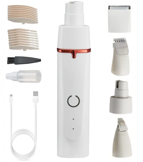 Dog Nail Grinder Haircutting System, Upgraded Electric Rechargeable Quiet Cat Paws Trimmer,Grooming Tool Kit For Small Pets, Pet Hair Trimmer Painless Grooming Kit for Small Medium Large Dogs & Cats - PawsPlanet Australia