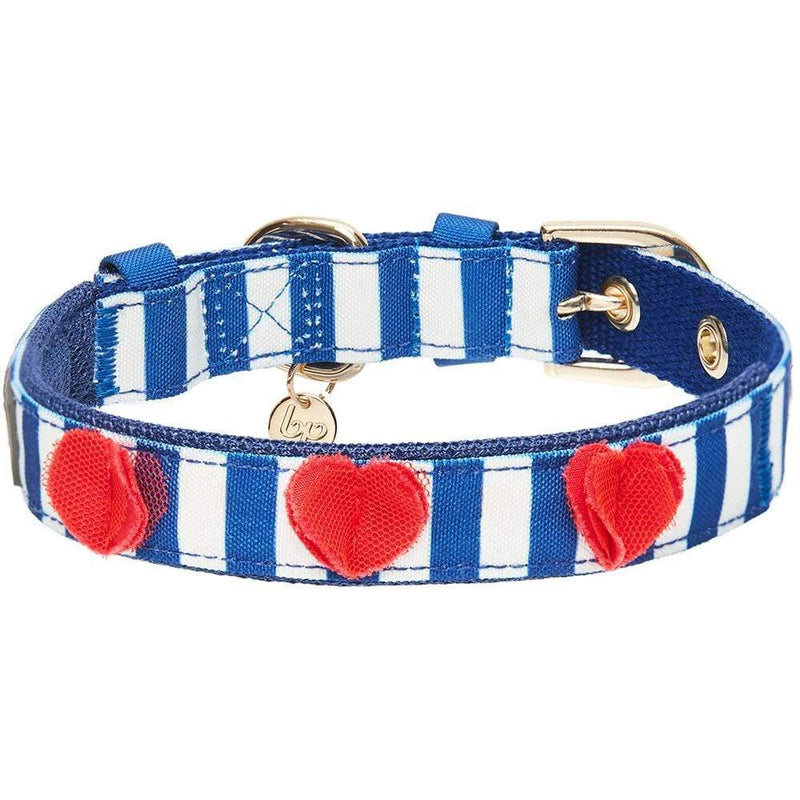 Blueberry Pet 4 Patterns Bon Voyage Sea Lover Adjustable Dog Collar in Chunky Nautical Blue Stripes, Neck 17-20.5", for Large Breed Large: (17"-20 1/2") Neck * 1" Wide - PawsPlanet Australia