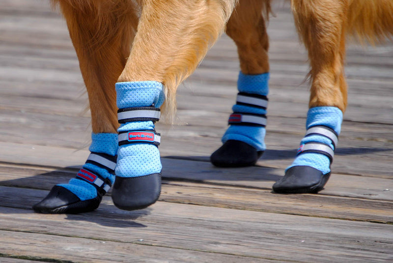Bark Brite Lightweight Neoprene Paw Protector Dog Boots Designed for Comfort and Breathability in 5 Sizes (Blue Md) Blue Medium