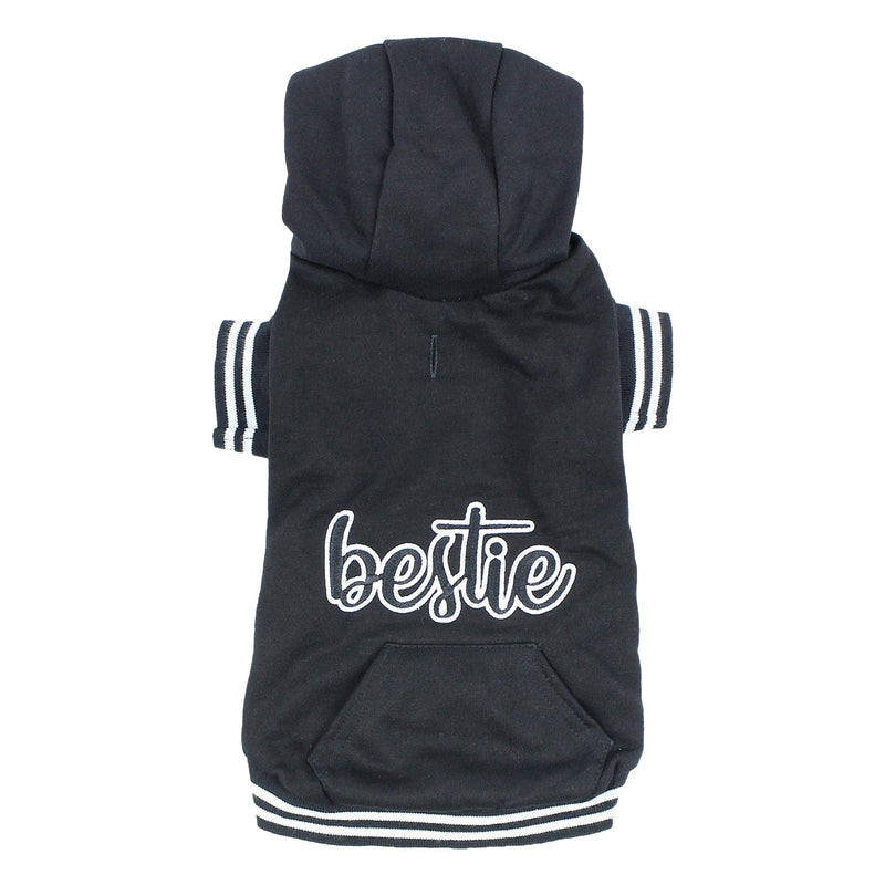 Parisian Pet Basic Dog Hoodie – Lightweight Printed “Bestie“ Dog Sweatshirt – Pullover Hoodies for Dogs with Leash Hole and Pockets – Cotton, Polyester Dog Clothes for Large Dogs - XL Bestie Hoodie - PawsPlanet Australia