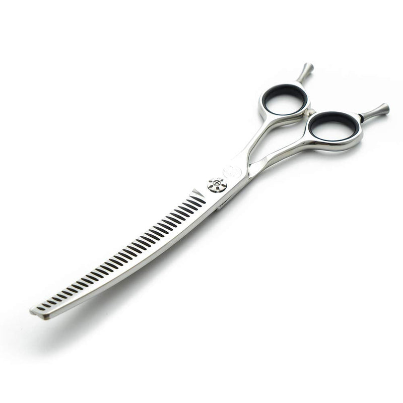 Moontay Professional 7.0" Dog Grooming Chunkers Scissors, Upward Curved Pets Grooming Thinning/Blending Shears - Japan 440C Stainless Steel for Pet Groomers or Family DIY Use 7.0 inches - PawsPlanet Australia
