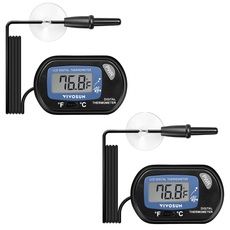 VIVOSUN 1-Pack LCD Digital Aquarium Thermometer Fish Tank Water Terrarium Temperature with Suction Cup for Turtle - PawsPlanet Australia