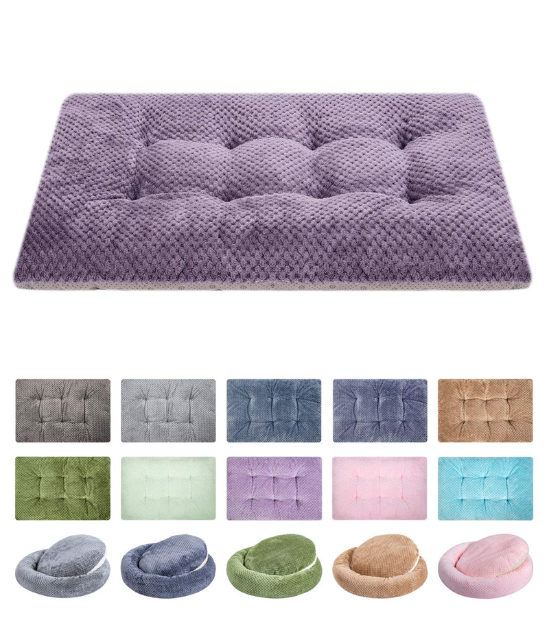 WONDER MIRACLE Fuzzy Deluxe Pet Beds, Super Plush Dog or Cat Beds Ideal for Dog Crates, Machine Wash & Dryer Friendly (23" x 35", L-Grape Purple) 23" x 35" - PawsPlanet Australia
