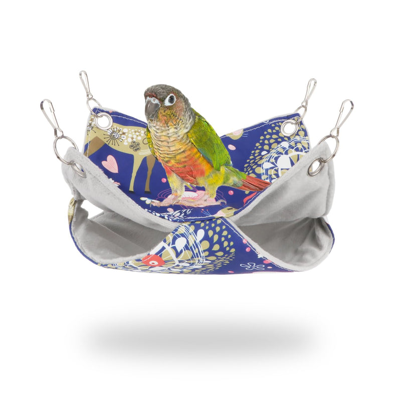 Bird Double Hammock Warm Nest Bed for Parrot Budgie Parakeet Cockatiel Conure Lovebird Hamster Rat Mice Chinchinlla (S) S - PawsPlanet Australia