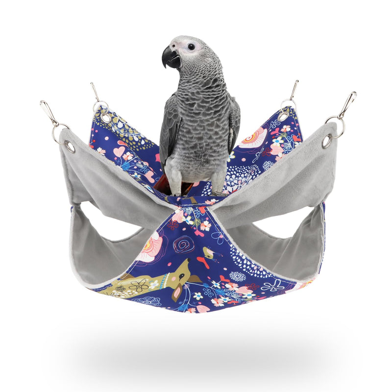 Bird Double Hammock Warm Nest Bed for Parrot Budgie Parakeet Cockatiel Conure Lovebird Hamster Rat Mice Chinchinlla (L) L - PawsPlanet Australia