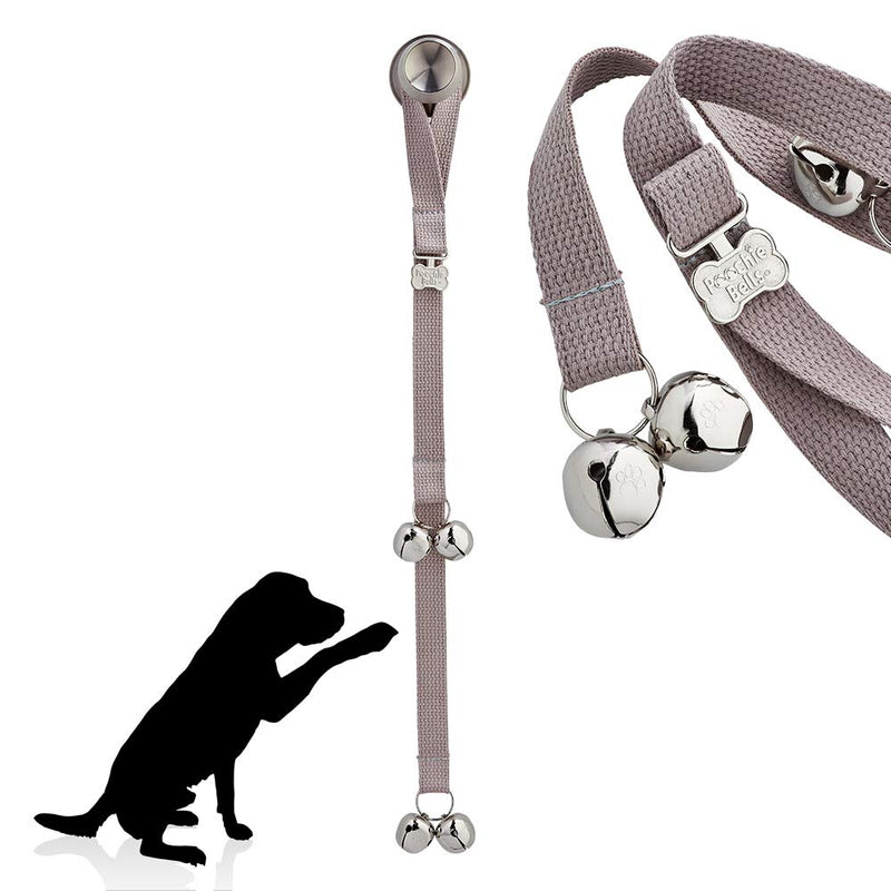 Original Handcrafted Dog Doorbell - Trusted by Trainers for 20+ Years, One Size Fits All Breeds, Durable and Thick Cotton Webbing, Crafted in USA, Gray Stone Gray - PawsPlanet Australia