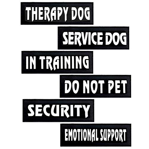 Reflective Dog Patches with Hook Backing -Service Dog, in Training, Do Not Pet, Emotional Support, Therapy Dog, in Training for Animal Vest Harnesses, Collars, Leashes Dog Patches - PawsPlanet Australia