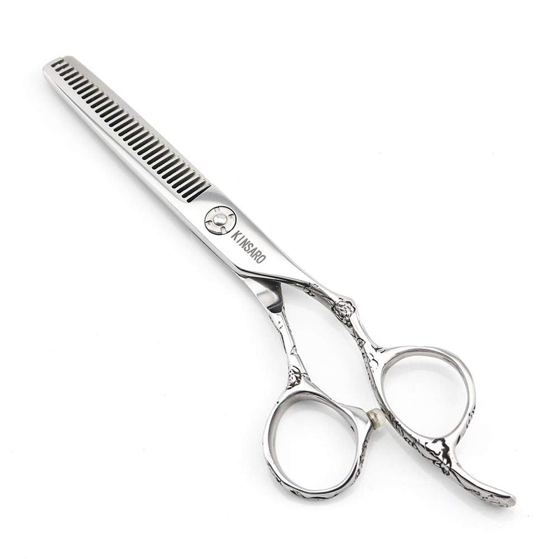Hair Scissors 6 Inch Professional Barber Hair Thinning Scissors Thinning Shears 440C Barber Shears 30 Teeth Rose handle KINSARO for Hairdresser Barbershop or Home Use 6" Thinning