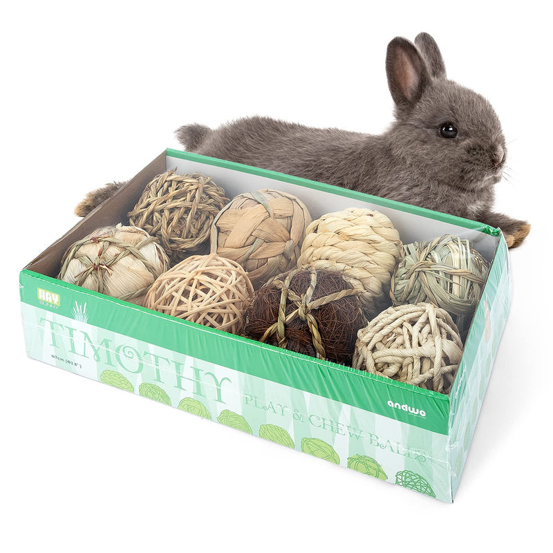 andwe Small Animals Play & Activity Balls Rolling Chew Toys for Rabbits Guinea Pigs Chinchilla Pack of 8 - PawsPlanet Australia