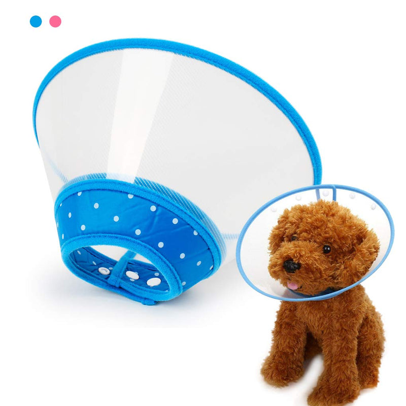 Pet Cone Recovery Dog Cone Adjustable Dog Collar Clear Padded Collar with Breathable Soft Edge, Plastic Puppy Cone Protect The Neck Surgery Recovery, Designed for Cats and Puppies (Small, Blue) Small - PawsPlanet Australia