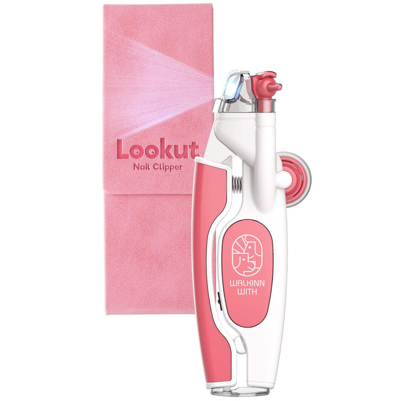 Walkinnwith LOOKUT Premium Dog Nail Clippers with Guide Light [Made in Korea] Safe Cat Nail Clippers – Easy Cat Claw Trimmer and Nail Trapper for Smaller Pets Under 40 lbs – Pink Edition - PawsPlanet Australia