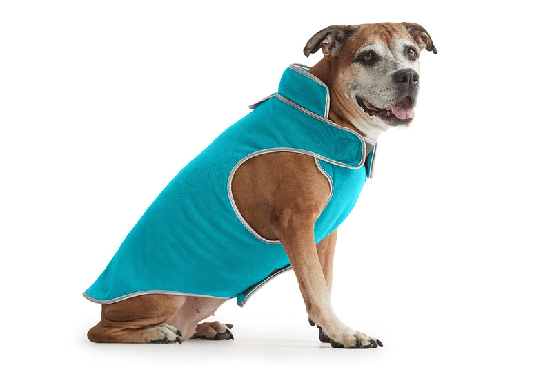 Polar Protection Dog Coat, Easy-On Velcro, Cold Weather Warm Fleece, Adjustable Dog Jacket Vest Sweater for Small Dogs, Medium Dogs and Large Dogs (Large, Surf Blue) L - PawsPlanet Australia