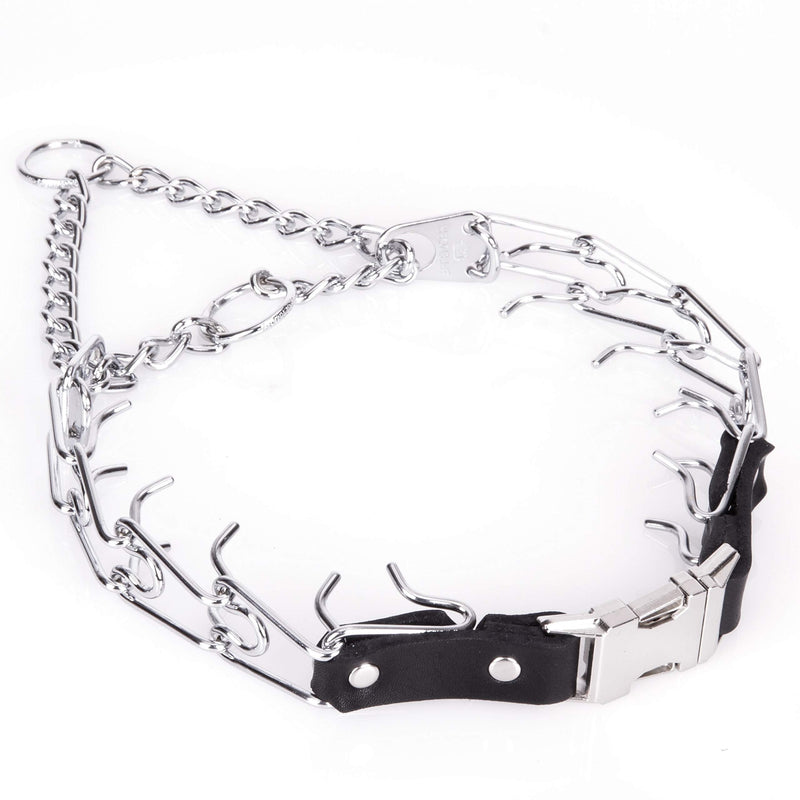 Herm Sprenger Prong Collar for Dog Training with Easy Quick Release Buckle - German Made Dog Collar with Chrome Plated Steel 3.0mm Prongs for Large - Extra Large Dogs (20-25" Neck) Chrome | ORing | Buckle 3.0mm (20"-25" Neck) - PawsPlanet Australia