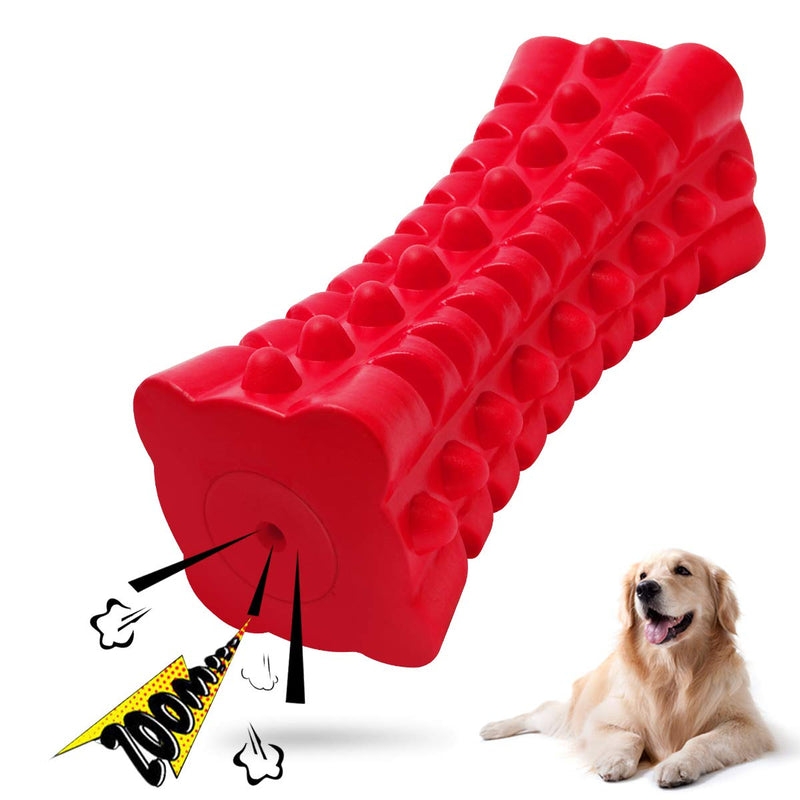 VANFINE Indestructible Squeaky Dog Toy – Tough Rubber Chew Toy for Aggressive Large Dogs, Durable and Safe for Interactive Play Red - PawsPlanet Australia