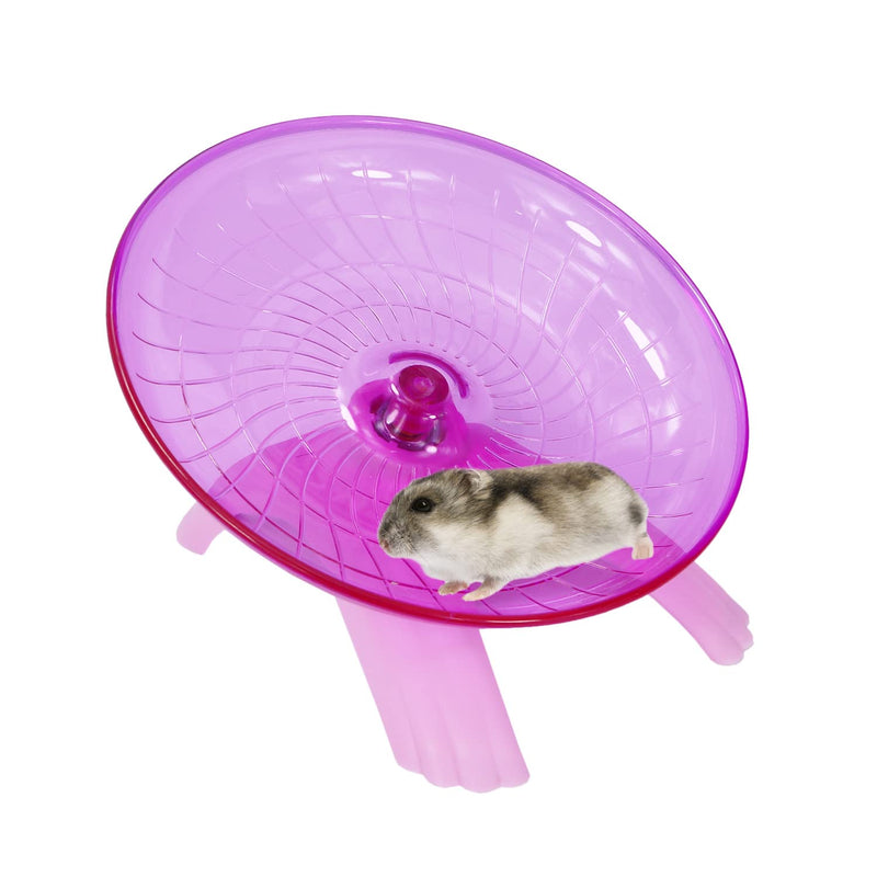 Hamster Flying Saucer Silent Running Exercise Wheel for Gerbil Rat Mouse Hedgehog Small Animals (Pink) Pink - PawsPlanet Australia