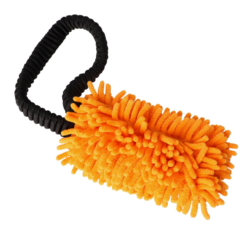 Dingo shaggy toy for dogs, soft nubby-textured, noodle plush that dogs love to play and cuddle with, tug toy with bungee strong shock tugger for dog training, agility sport, tug of war 9-18in orange 15673 - PawsPlanet Australia