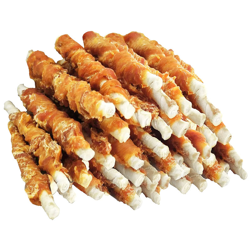 MON2SUN Dog Treats, Rawhide Twist Chicken Hide Sticks, Suitable for Puppy and Small Dogs, 5 Inch (Chicken, 14.11 oz) 14.11 Ounce (Pack of 1)