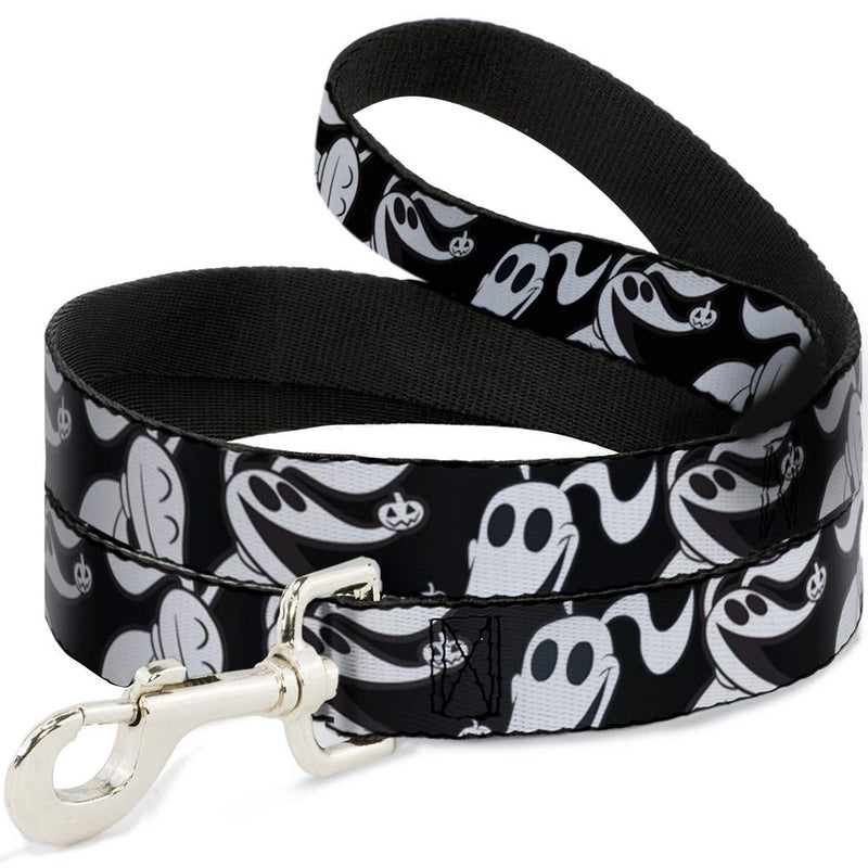 Disney Pet Leash, Dog Leash, Nightmare Before Christmas Zero Expressions Black White, 6 Feet Long 1.5 Inch Wide 6 Feet Long - 1.5" Wide