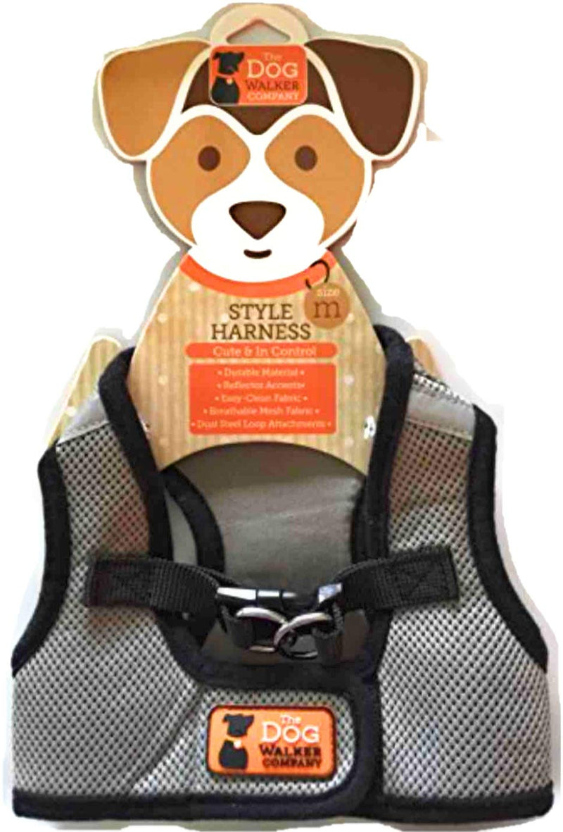 Dog walker company The Reflector Accent Harness | Medium | Gray/Black - PawsPlanet Australia