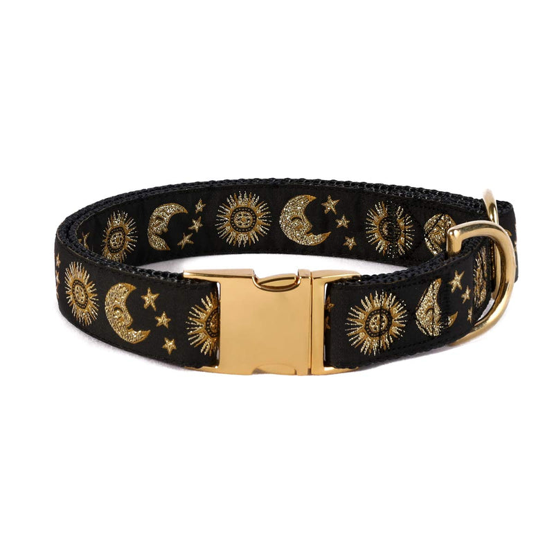 waaag Pet, Moons Stars Suns Dog Collar Cat Collar, Multiple Designs Crescent Celestial Dog Cat Collar Leash Harness Medium (Pack of 1) Medium (Pack of 1) Black Collar - PawsPlanet Australia