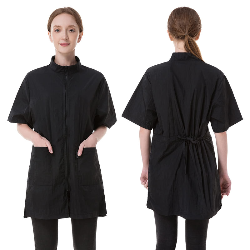 DHXYZZB Grooming Smock- Waterproof Grooming Workwear Barber Jackets for Women Men, Nylon Professional Pet Groomer Smock Apron X-Large Black - PawsPlanet Australia