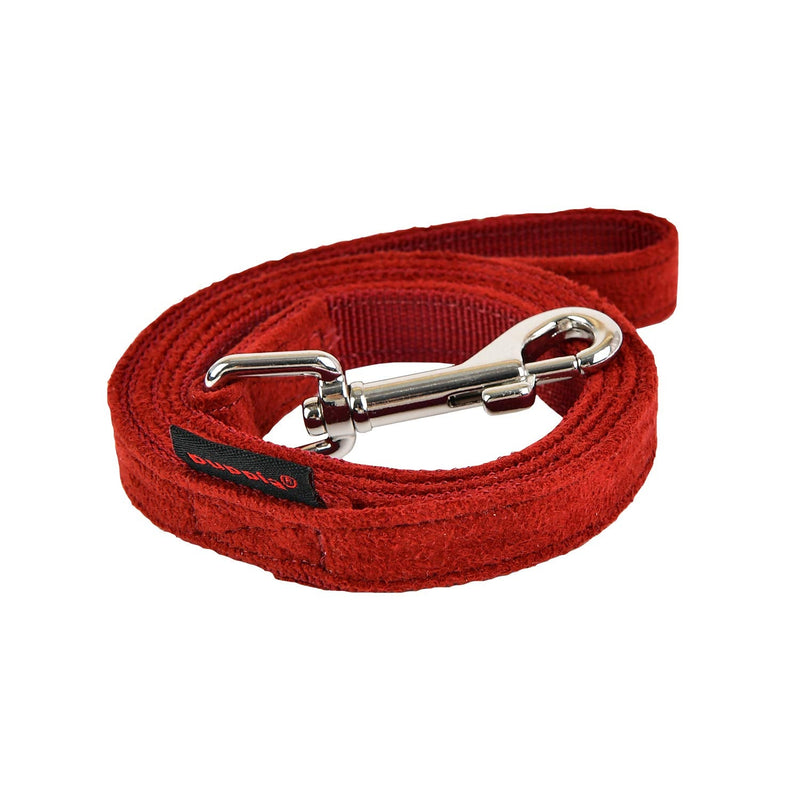 Puppia Terry Dog Leash Suede 4.6 ft, Wine, Medium - PawsPlanet Australia