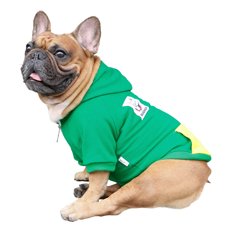 iChoue I am a French Bulldog Clothes Hoodies for Dogs Puppy Frenchie Pug English Boston Terrier Bully Pitbull Sweatshirt Sweater Clothing Cold Weather Winter Coats - Green/Medium Classic Hoodie Green Medium ( 15 - 25 lbs ) - PawsPlanet Australia