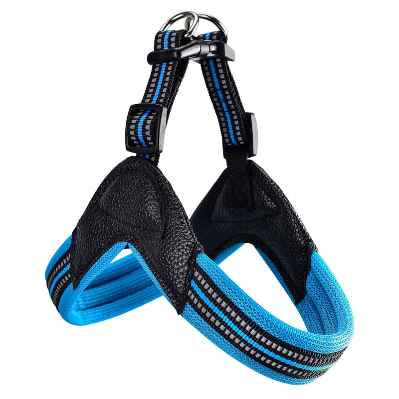 Dog Harness No Pull Ultra Soft Breathable Padded Pet Harness 2 Adjustable Botton, 3M Reflective Pet Harness for Dogs Easy Control for Small Medium Large Dogs (M, Blue) M