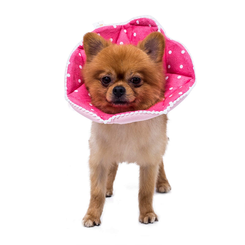 Adjustable Dog Cat Cone,Soft Recovery Cat Cone Collar,Dog Protective Collar for Cats and Puppy Surgery,Pink,Small S Pink - PawsPlanet Australia