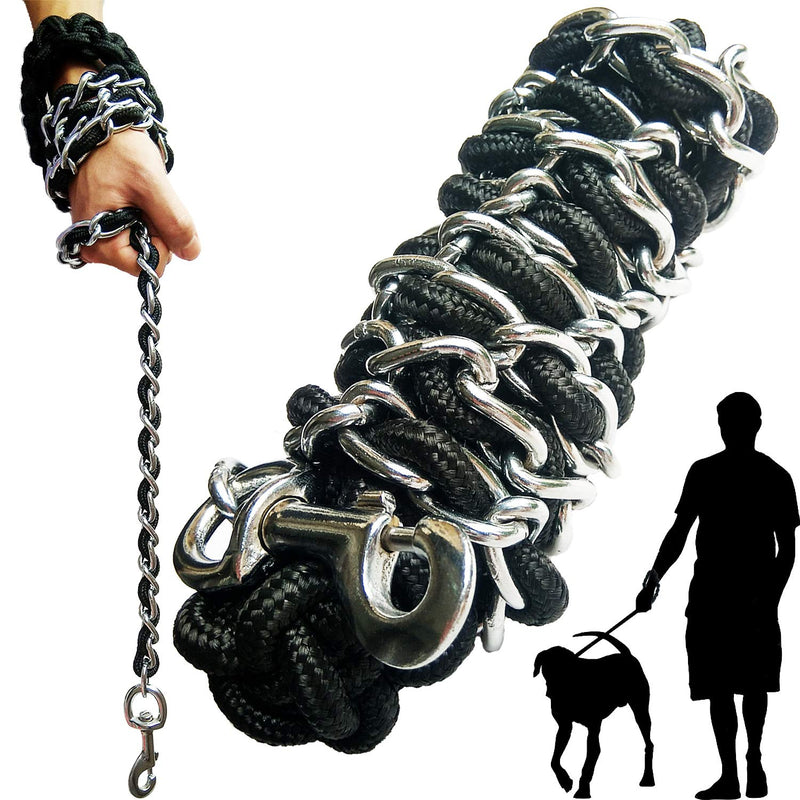 Dog Leash Metal Leashes Chain Rope with Pet Collar Training Walking Leads Heavy Duty Anti Bite 360 Hook for Medium and Large Dogs (X-Large) X-Large - PawsPlanet Australia