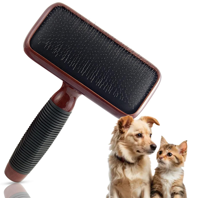 Kenchii Slicker Brush for Dogs, Professional Dog Grooming Brush for Loose Fur, Tangles, Long Short Haired, Stainless Steel Pins, Maplewood Handle, Medium - PawsPlanet Australia