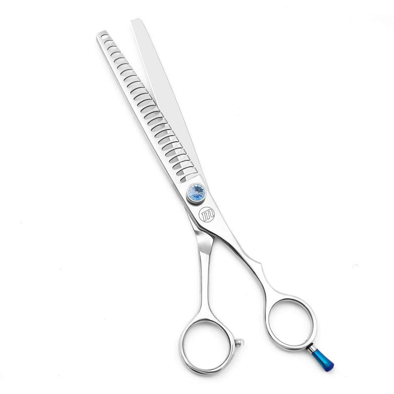 Moontay Professional Dog Grooming Straight, Curved, Thinning/Blending/Chunking Scissors Kit, JP-440C Stainless Steel Pet Cat Hair Cutting/Trimming Shears, Silver (7.5" (24-Tooth)) 7.5" (24-Tooth) - PawsPlanet Australia