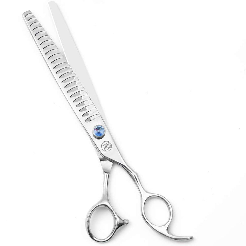 Professional Dog Grooming Curved Straight Thinning/Blending/Chunking Scissors Kit JP-440C Stainless Steel Pet Cat Hair Cutting/Trimming Shears Silver (8" (23-Tooth)) 8" (23-Tooth) - PawsPlanet Australia