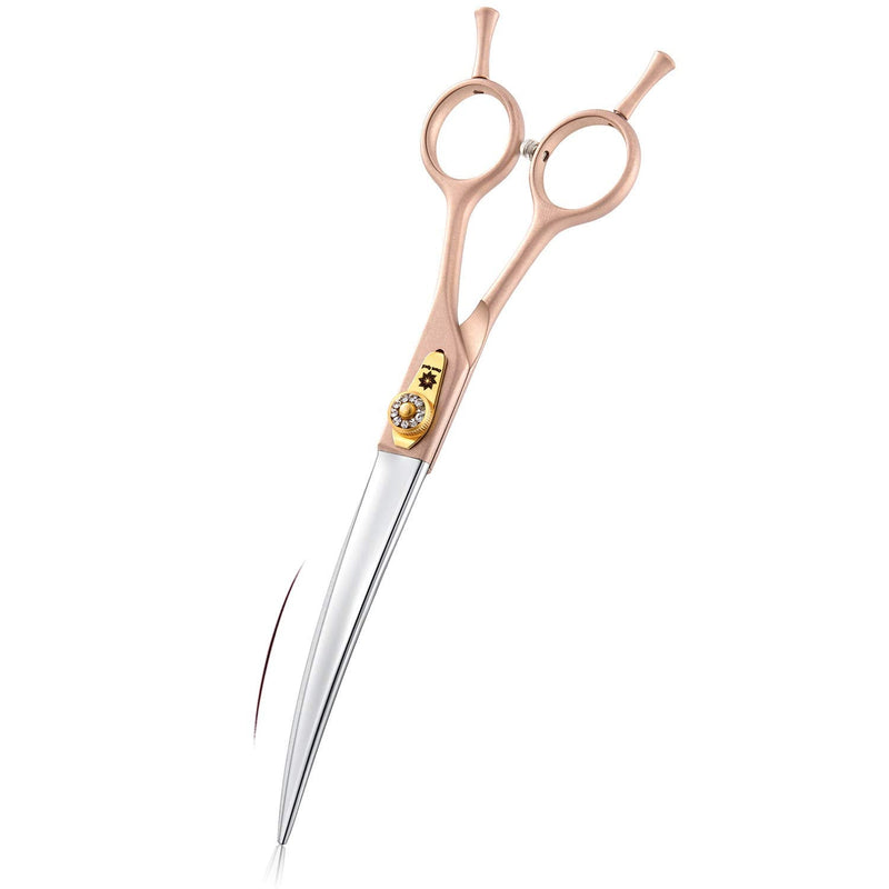 7 Inches Professional Pet Grooming Scissors, 440C Japanese Steel Straight & Curved & Thinning & Chunker Shears/Scissors for Dog Cat and More Pets (7 inch-Curved Scissors) 7 Inch-curved Scissors - PawsPlanet Australia